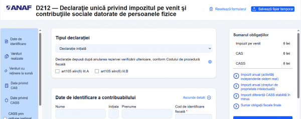 Declaratia Unica 2026: cine o depune si ce noutati aduce Formularul 212